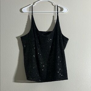 Black Sequin Women's Top